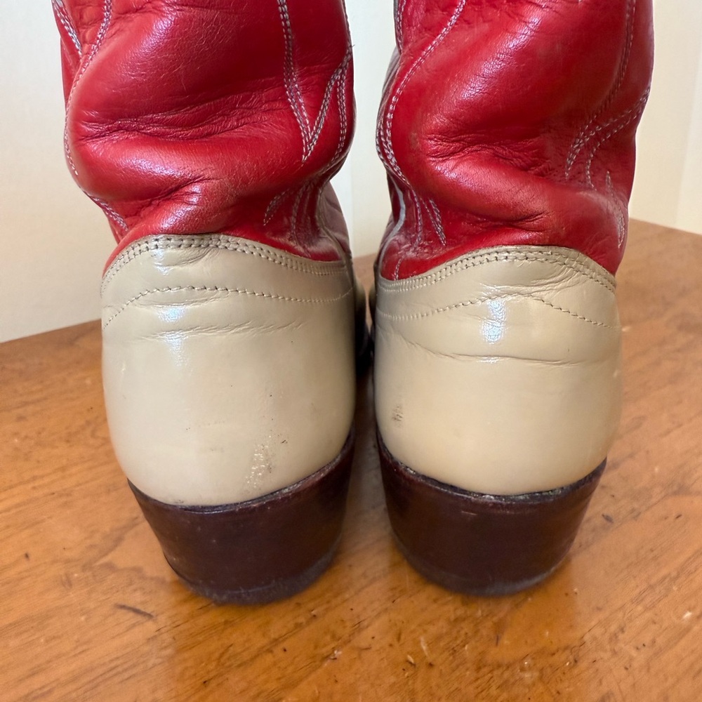 Ralph Lauren Selene Lucchese Red Western Boots 8C - Picture 12 of 15